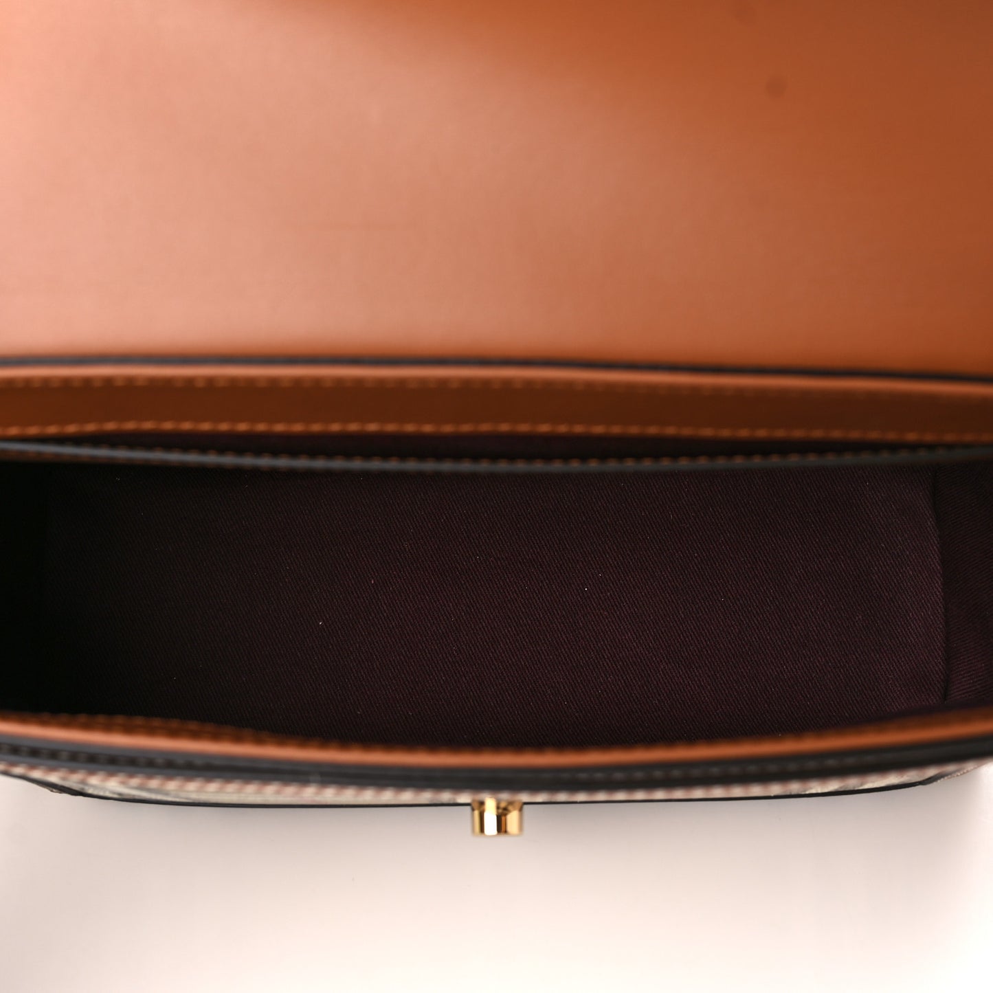Coated Canvas Calfskin Vintage Check Medium Note Crossbody Bag Briar Brown
