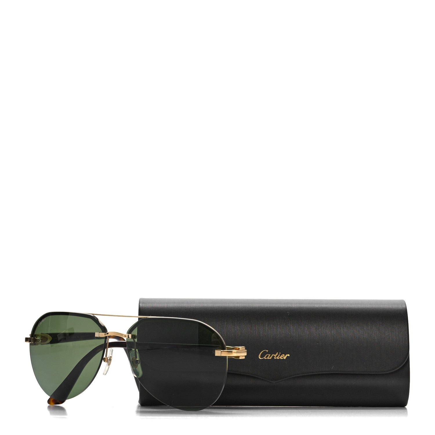 Cartier Mens Double Bridge Aviator Sunglasses Gold 7 of 7
