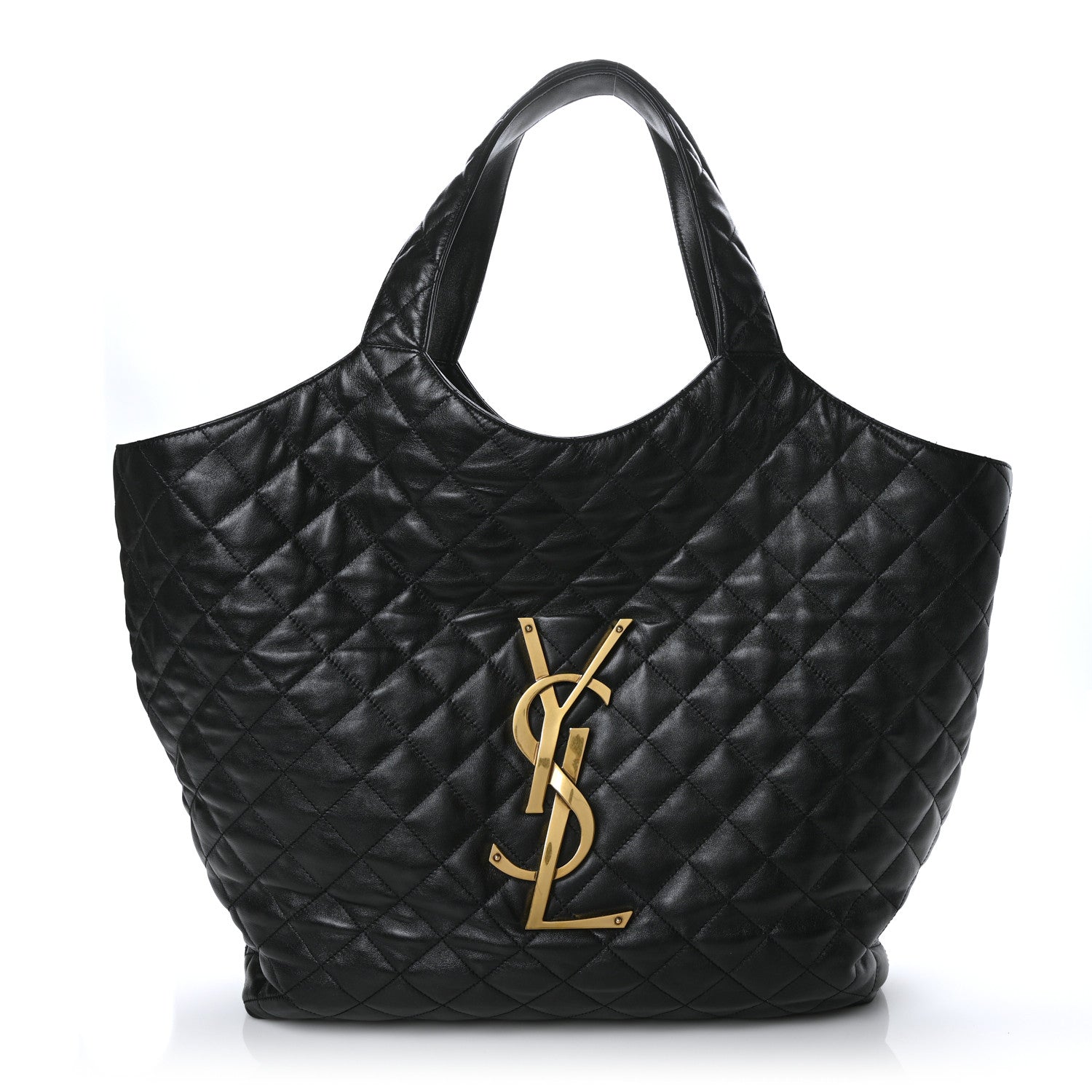 Saint Laurent Lambskin Quilted Maxi Icare Shopping Tote Black 1 of 8