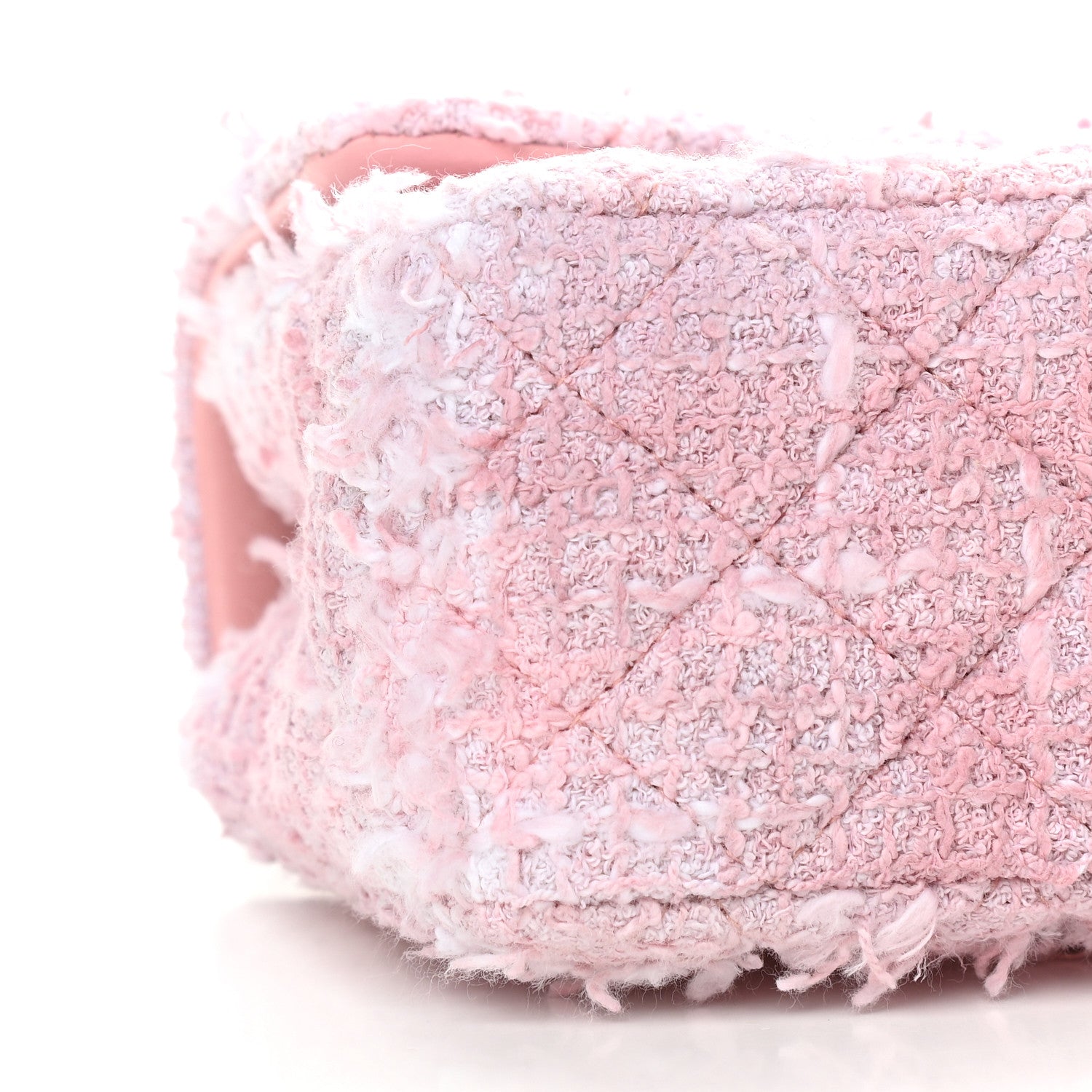 Chanel Tweed Quilted Mini Rectangular Flap Light Pink White 5 of 9