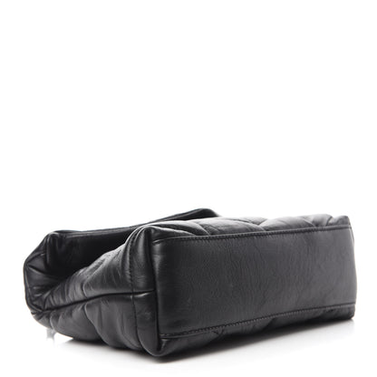 Saint Laurent Calfskin Quilted Toy Loulou Puffer Monogram Monochrome Chain Satchel Black 4 of 11