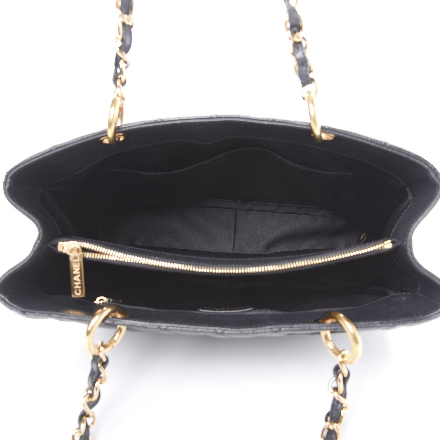 Caviar Quilted Grand Shopping Tote GST Black