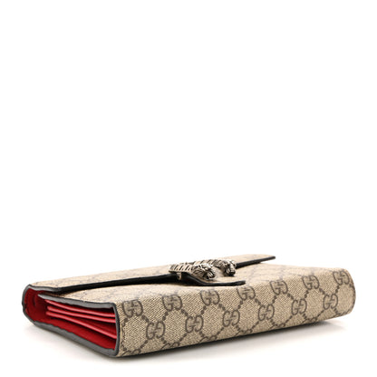 Gucci GG Supreme Monogram Mini Dionysus Chain Wallet Beige Vulcanic Red 4 of 14