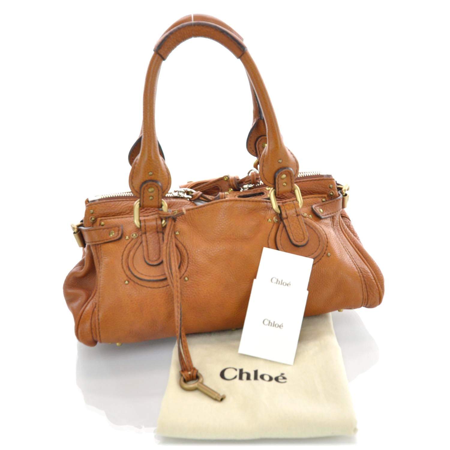 Chloe Leather Paddington Satchel Cognac 3 of 9