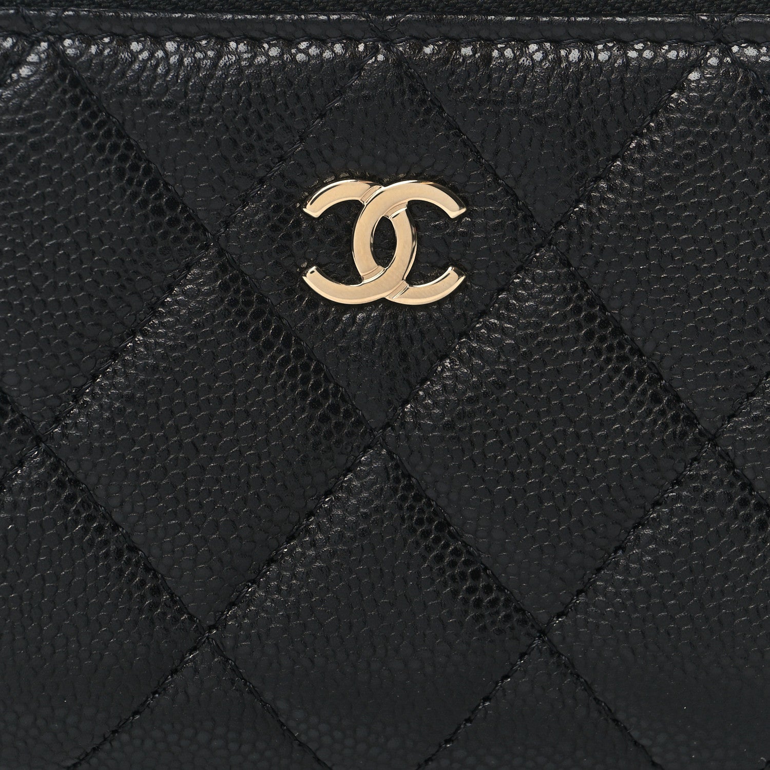 Chanel Caviar Quilted CC Zip Compact Trifold Wallet Black 10 of 11