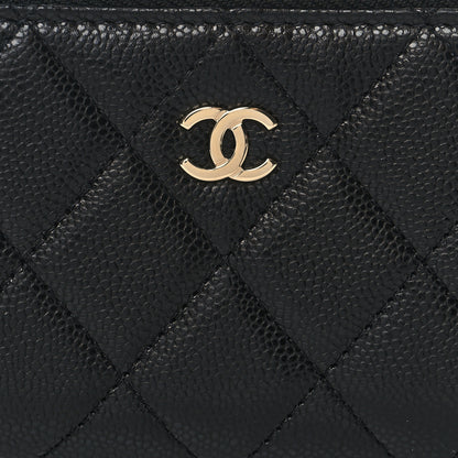 Chanel Caviar Quilted CC Zip Compact Trifold Wallet Black 10 of 11