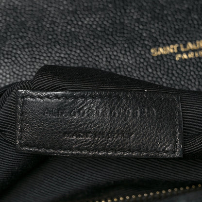 Saint Laurent Grain De Poudre Textured Mixed Matelasse Large Triquilt Monogram Satchel Black 7 of 9