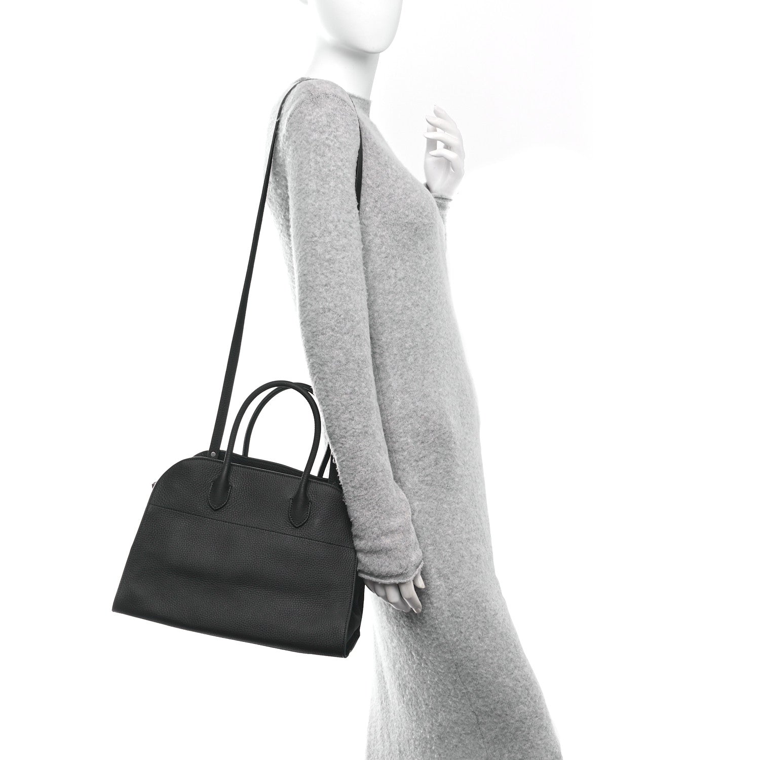 The Row Matte Grained Calfskin Soft Margaux 12 Black 2 of 9
