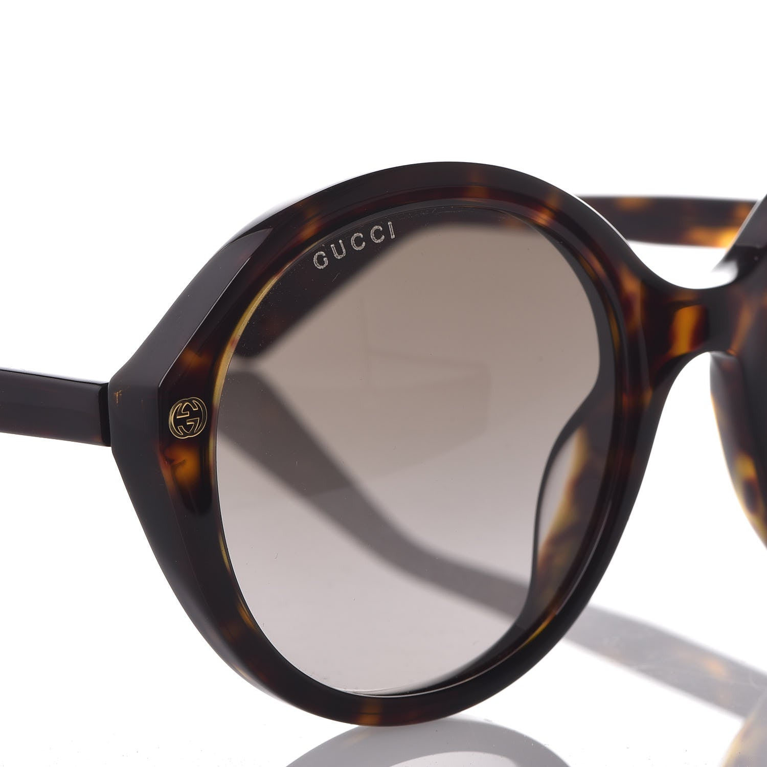 Gucci Acetate Round Sunglasses GG 0023S Tortoise 7 of 8