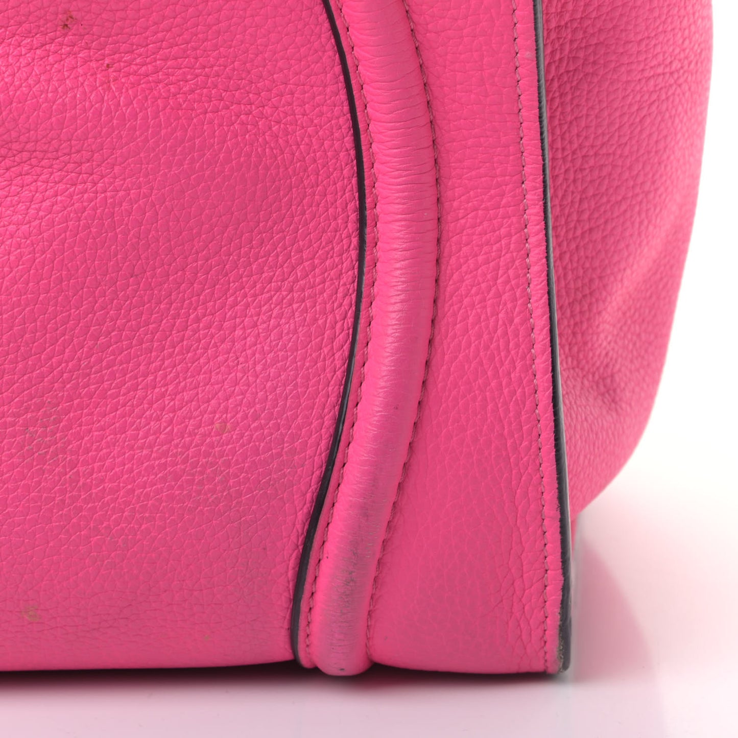 Drummed Calfskin Mini Luggage Fluo Pink