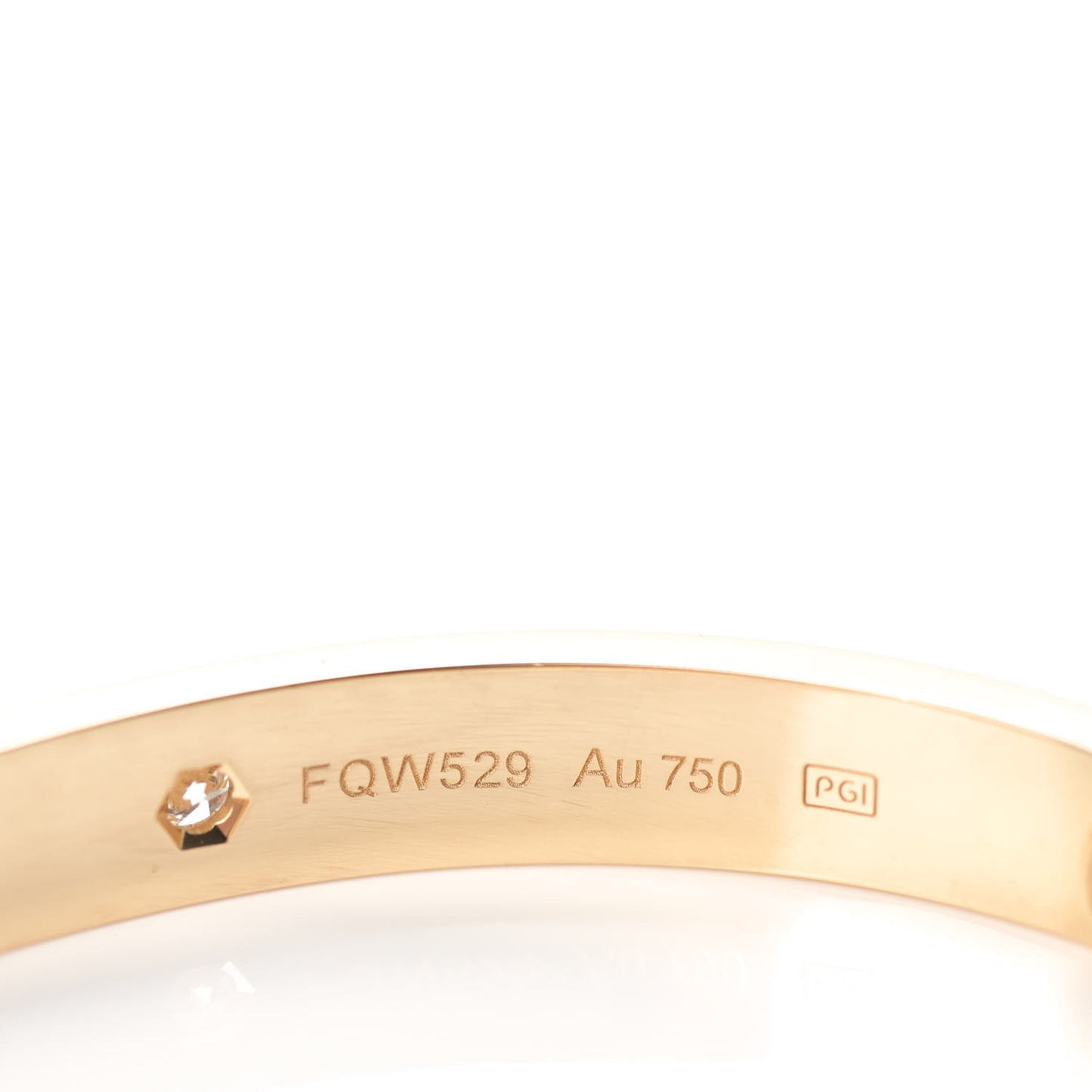 18K Yellow Gold 4 Diamond LOVE Bracelet 17