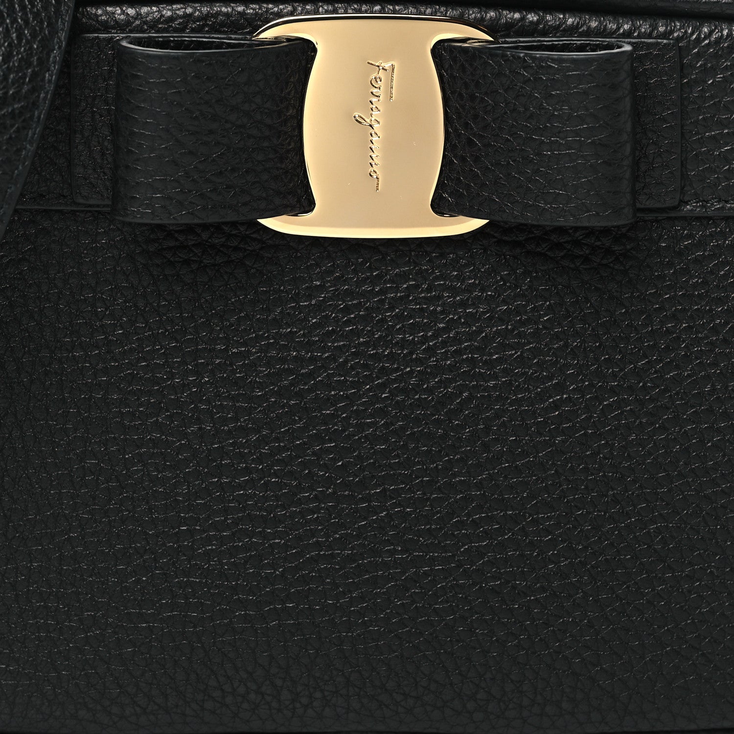 Salvatore Ferragamo Calfskin Vara Bow Camera Bag Black 1654084