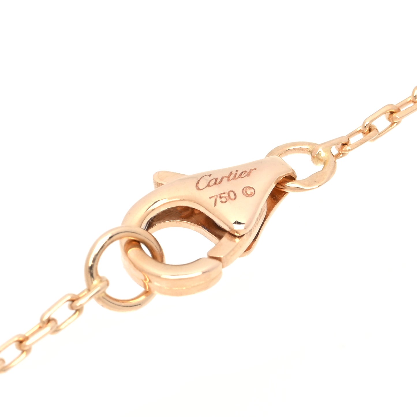 18K Pink Gold Diamond Logo Paved Pendant Necklace