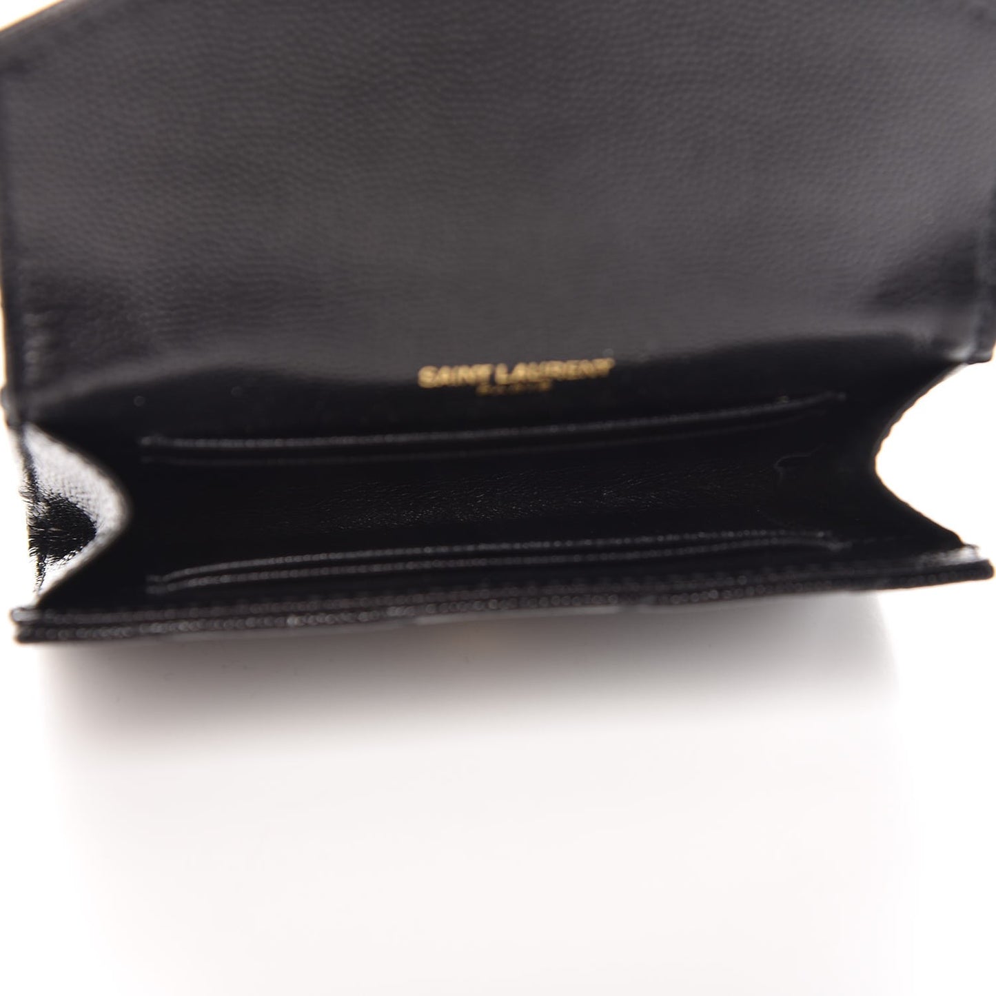 Grain De Poudre Matelasse Chevron Small Monogram Envelope Wallet Black