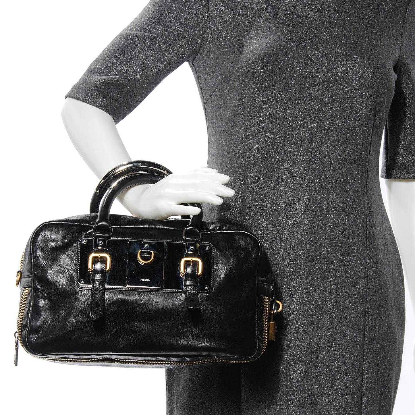 Glace Calf Mirror Zippers Bowler Black