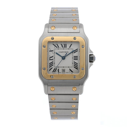 Cartier Stainless Steel 18K Yellow Gold 29mm Santos De Cartier Galbee Quartz Watch 1 of 4