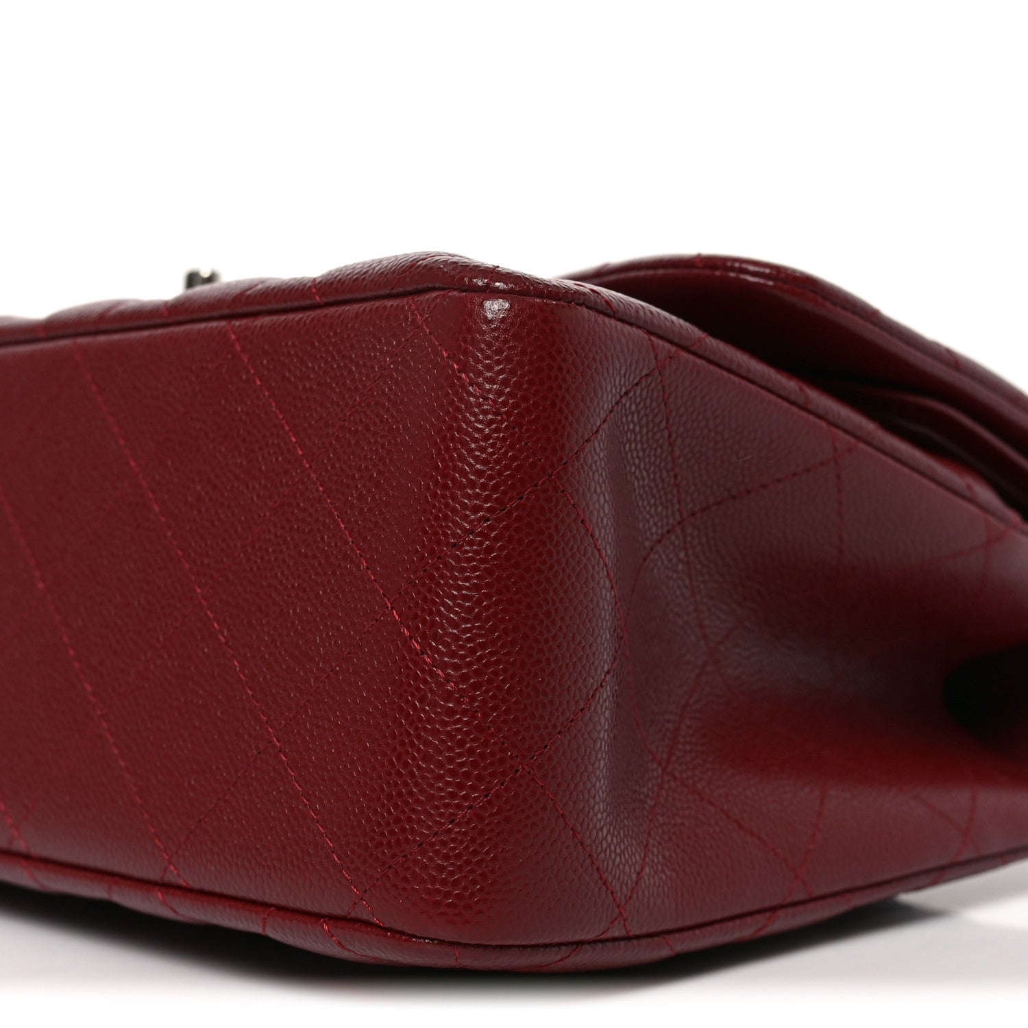 Chanel Caviar Quilted Jumbo Double Flap Burgundy 9 of 10