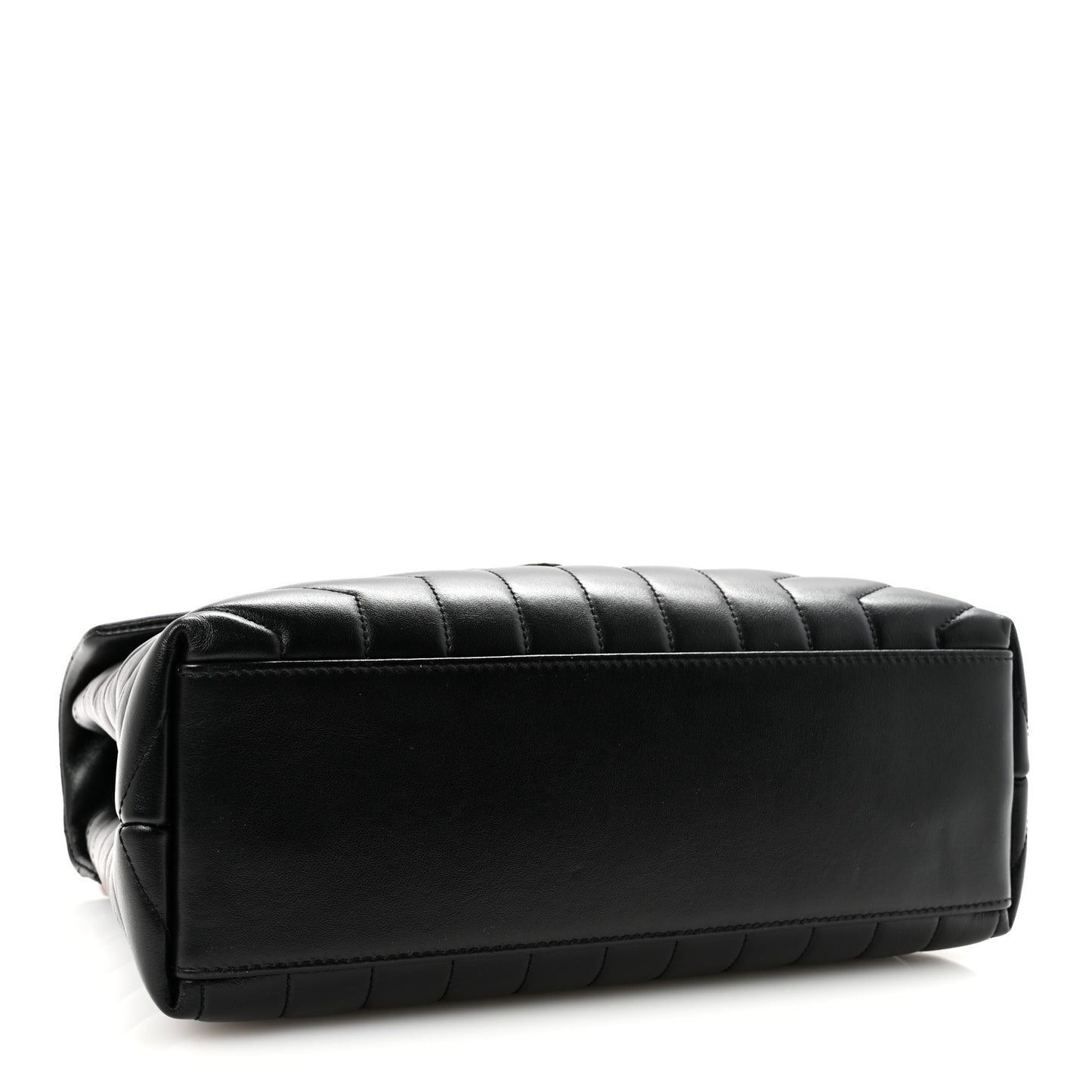 Calfskin Y Quilted Monogram Medium Loulou Chain Satchel Black