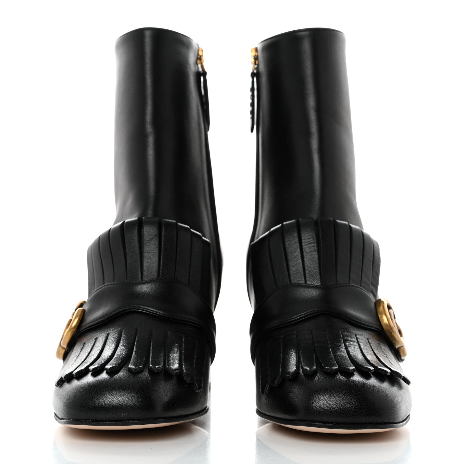 Gucci Malaga Kid GG Marmont Fringe 75mm Ankle Boots 41 Black 2 of 8