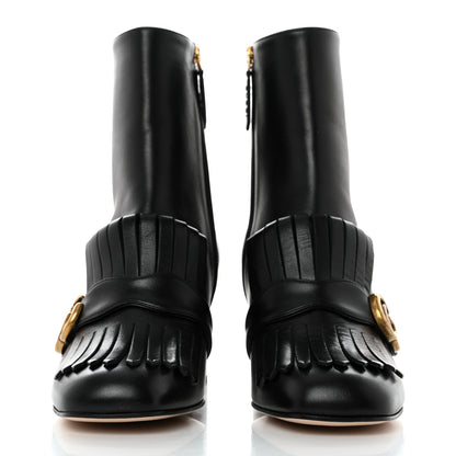 Gucci Malaga Kid GG Marmont Fringe 75mm Ankle Boots 41 Black 2 of 8