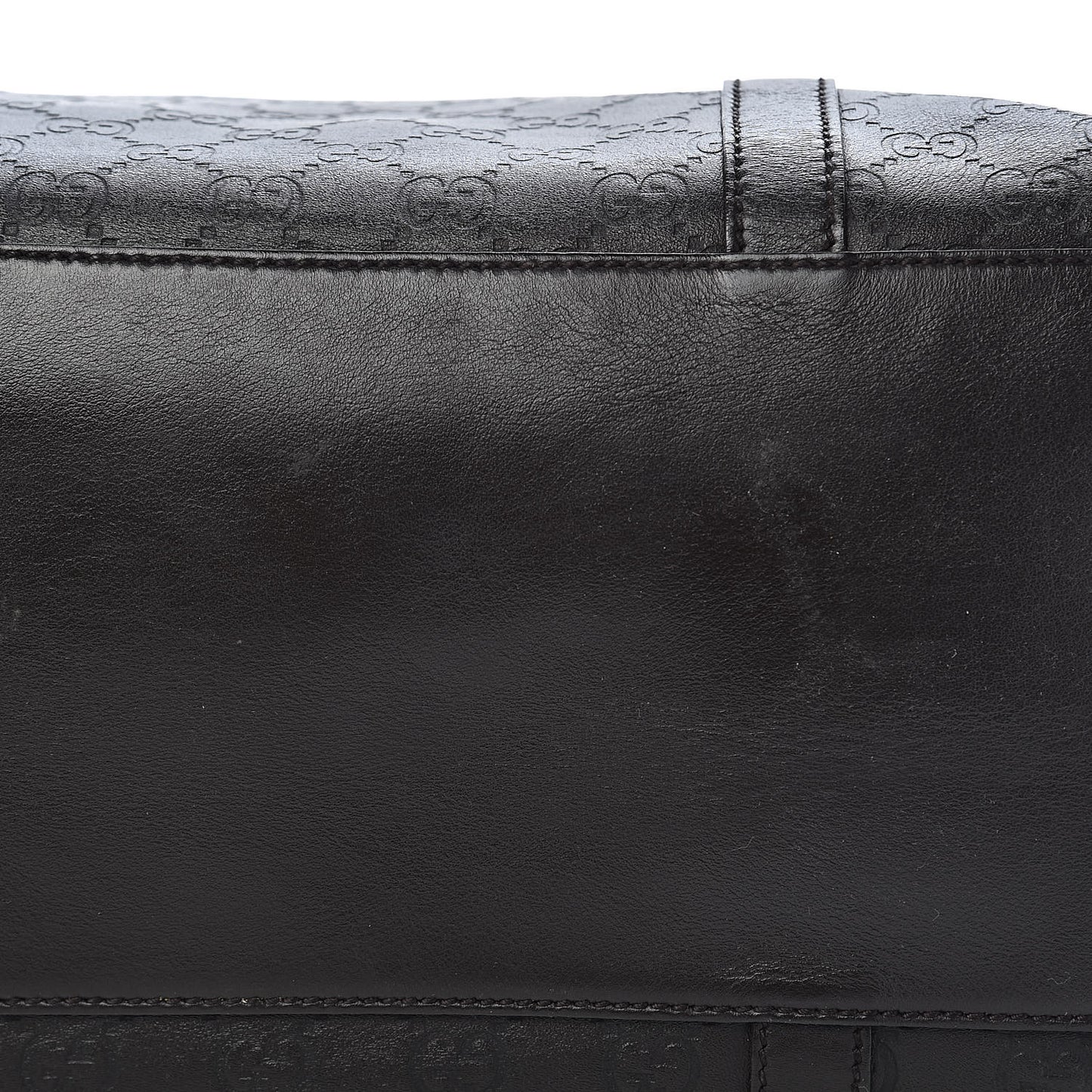 Guccissima Large GG Charm Convertible Dome Satchel Dark Brown