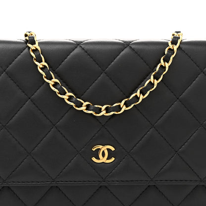 Chanel Lambskin Quilted Wallet On Chain WOC Black 8 of 15