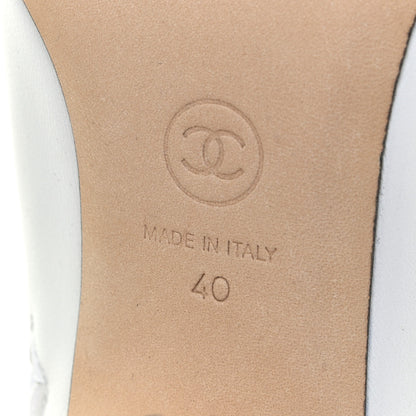 Chanel Lambskin Grosgrain CC Cap Toe Short Boots 40 White Black 10 of 14