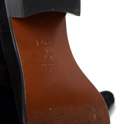 Christian Dior Suede Global Knee High Boots 37 Black 9 of 10