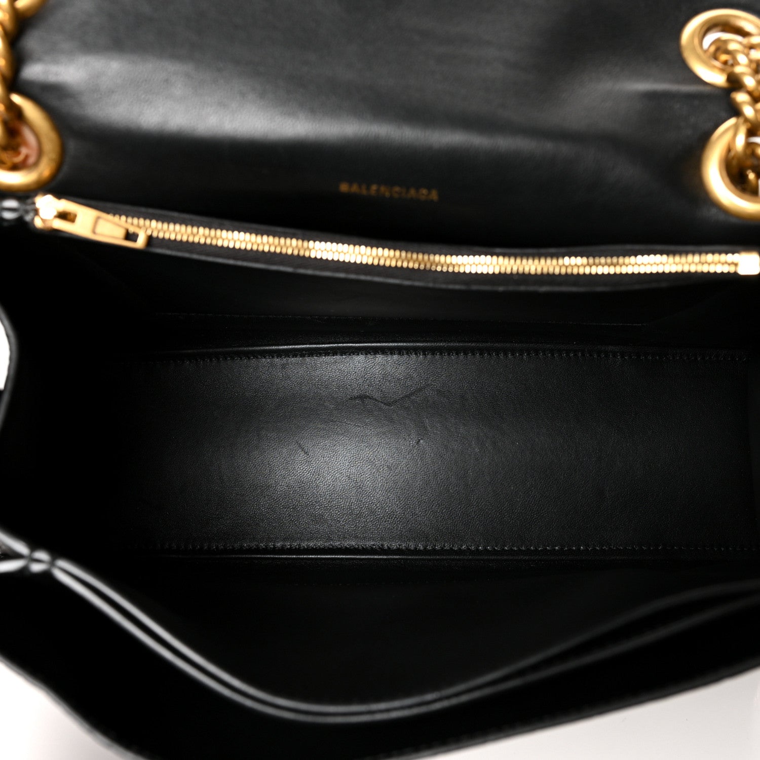 Balenciaga Extra Supple Calfskin Crocodile Embossed Medium Crush Chain Bag Black 5 of 11