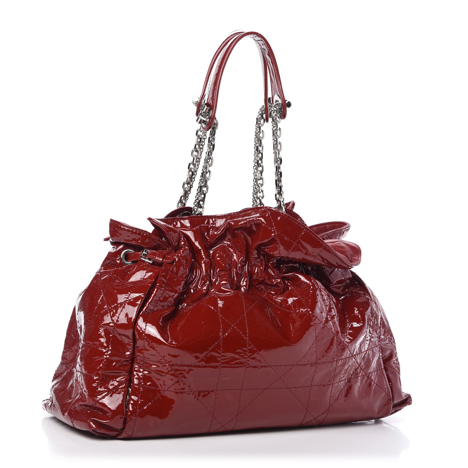 Christian Dior Patent Cannage Medium Le Trente Tote Red 3 of 10