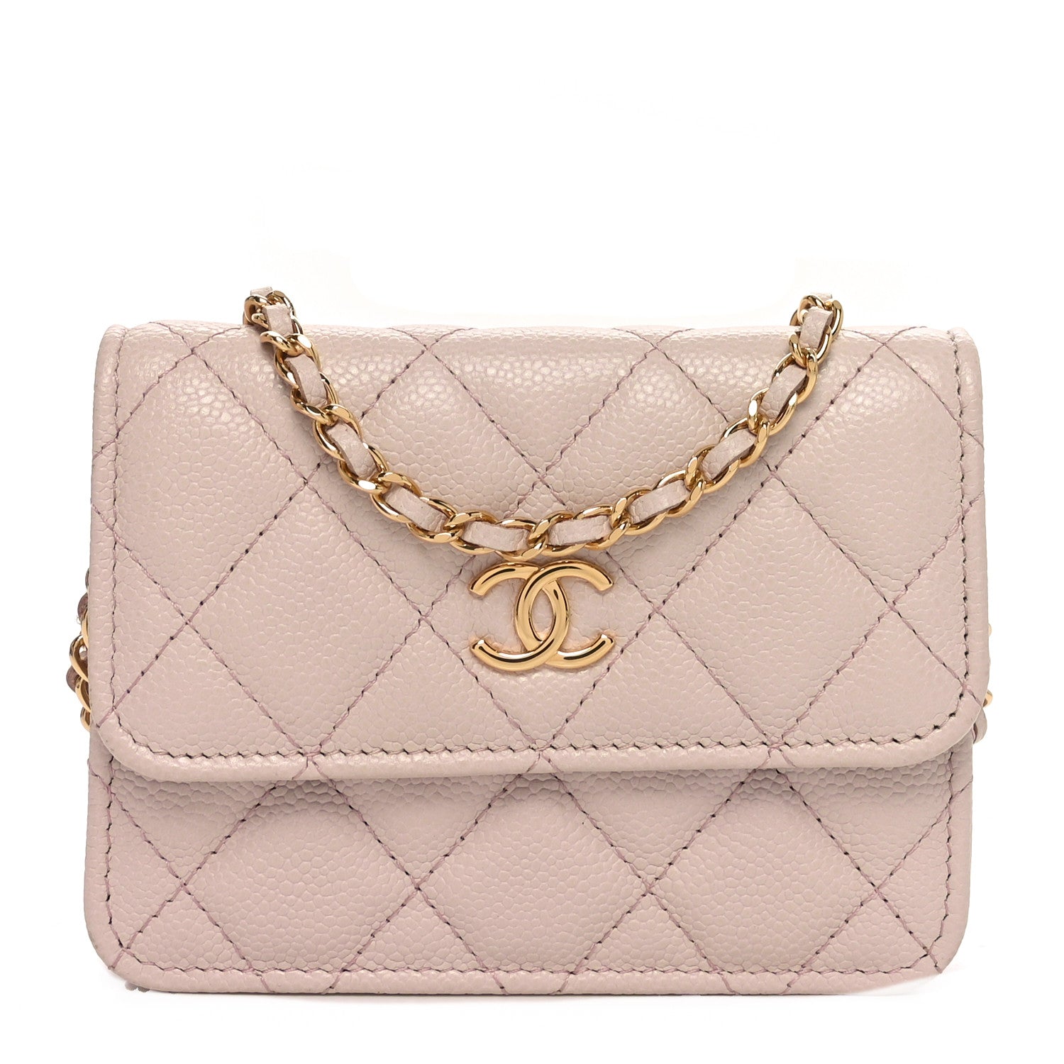 Chanel Caviar Quilted Miss Coco Clutch With Chain Light Purple 1 of 11