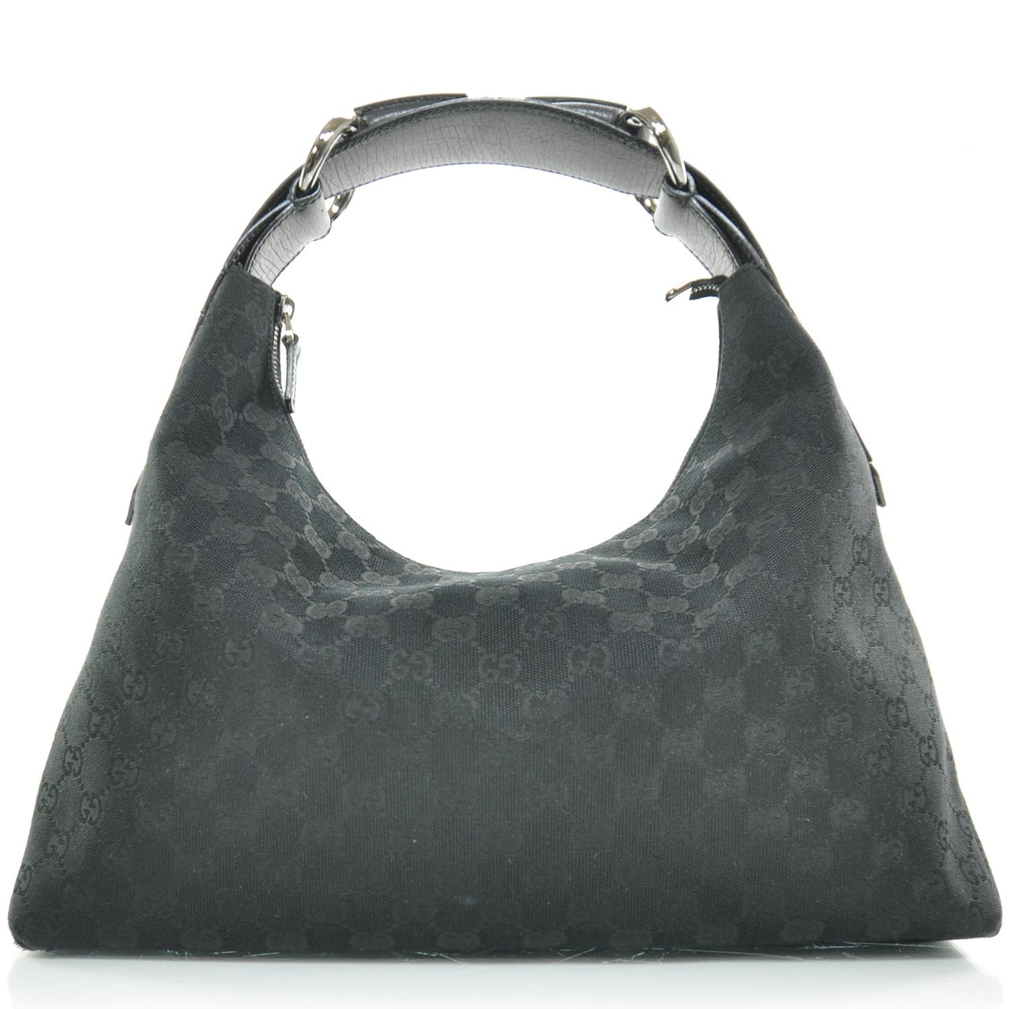 Monogram Medium Horsebit Chain Hobo Black