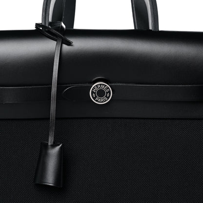 Hermes Military Toile Vache Hunter Herbag a Dos Zip Retourne Backpack Black 12 of 19