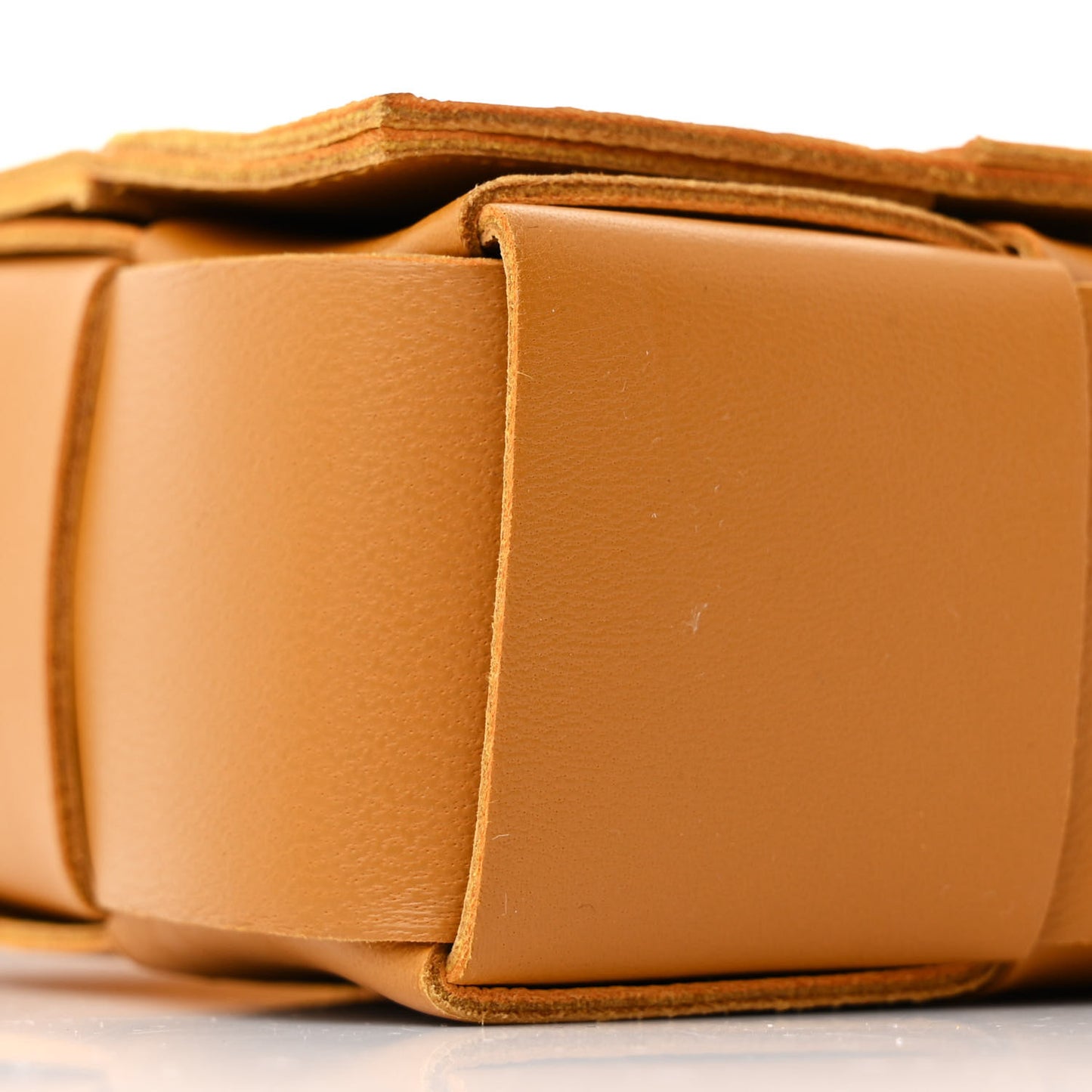 Lambskin Maxi Intreccio Candy Cassette Crossbody Bag Caramel