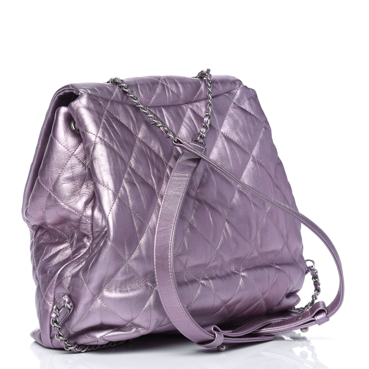 Chanel Iridescent Calfskin Quilted Ground Control Backpack Pink 2 of 13