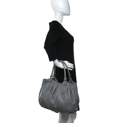 Gucci Calfskin Studded Pelham Tote Grey 2 of 15