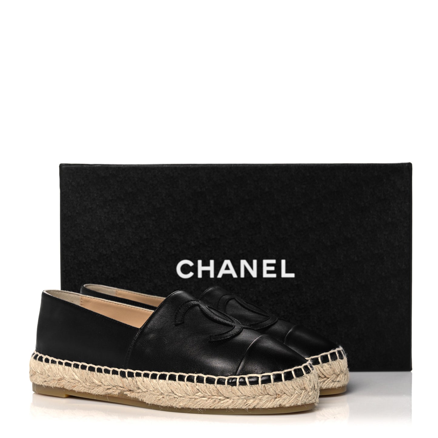 Lambskin CC Espadrilles 35 Black