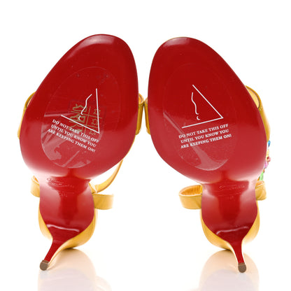 Christian Louboutin Metallic Patent Crystal Goldie Joli 100 Sandals 36 Gold 5 of 8