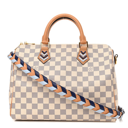 Louis Vuitton Damier Azur Braided Speedy Bandouliere 30 Blue 1 of 10