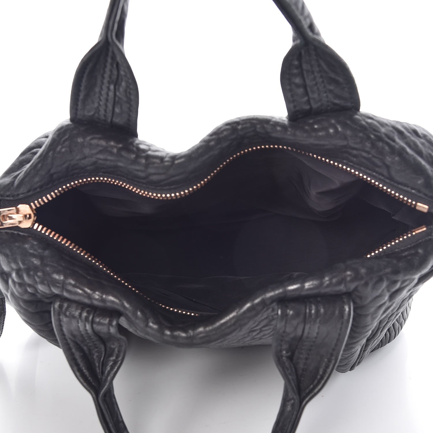 Alexander Wang Pebbled Lambskin Rocco Black Rose Gold Hardware 5 of 7