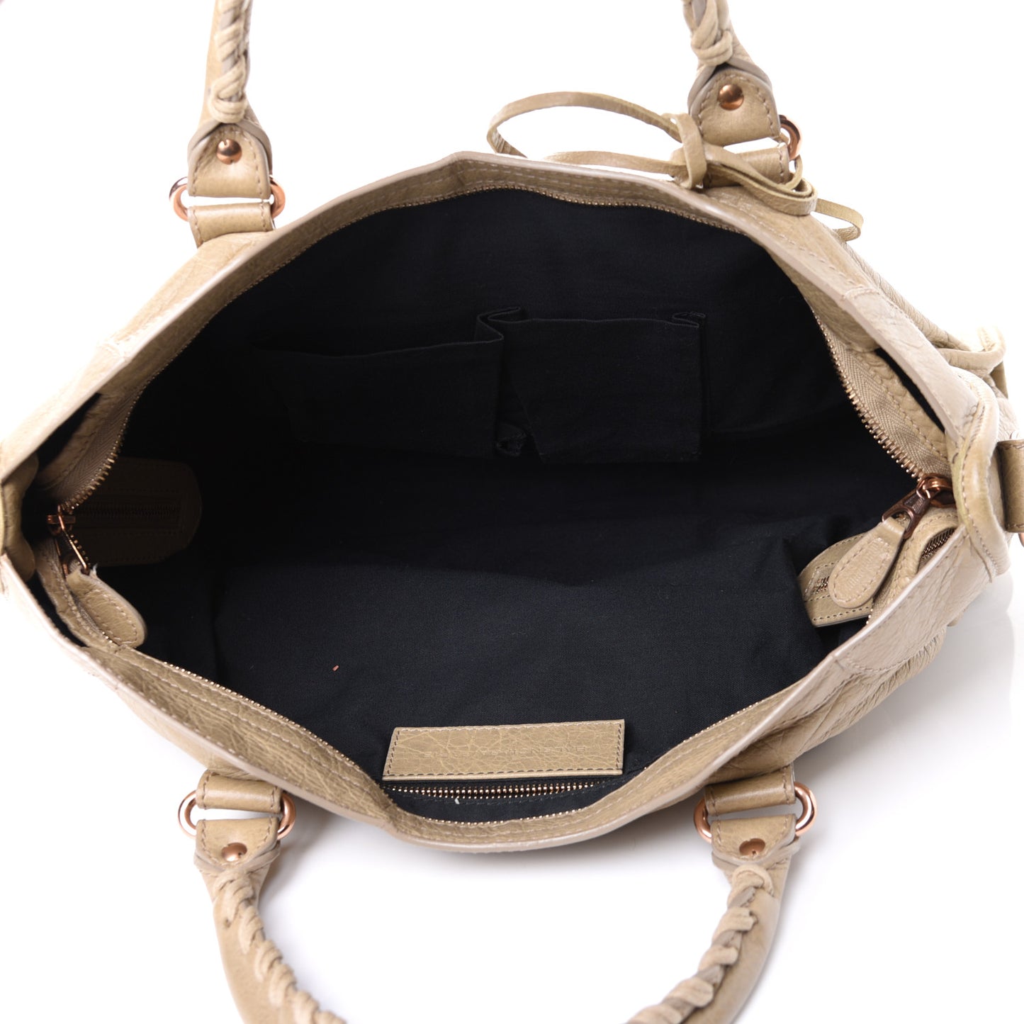 Agneau Giant 12 Rose Gold Hardware City Latte Beige