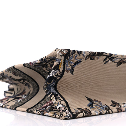 Christian Dior Canvas Embroidered Jardin D'Hiver Medium Book Tote Beige Multicolor 8 of 10
