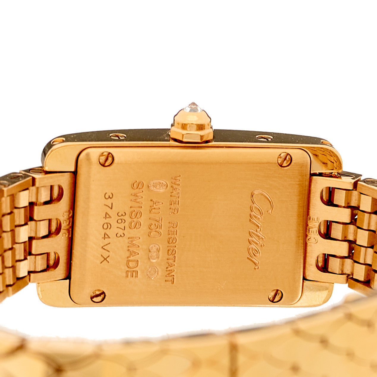 18K Pink Gold Diamond Bezel 15mm Tank American Watch
