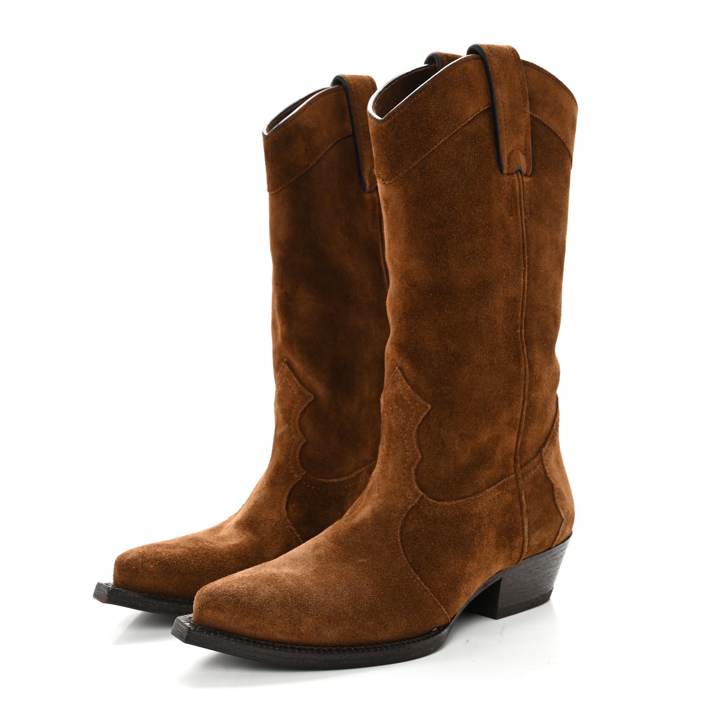 Suede Houston Cowboy Boots 35 Brown