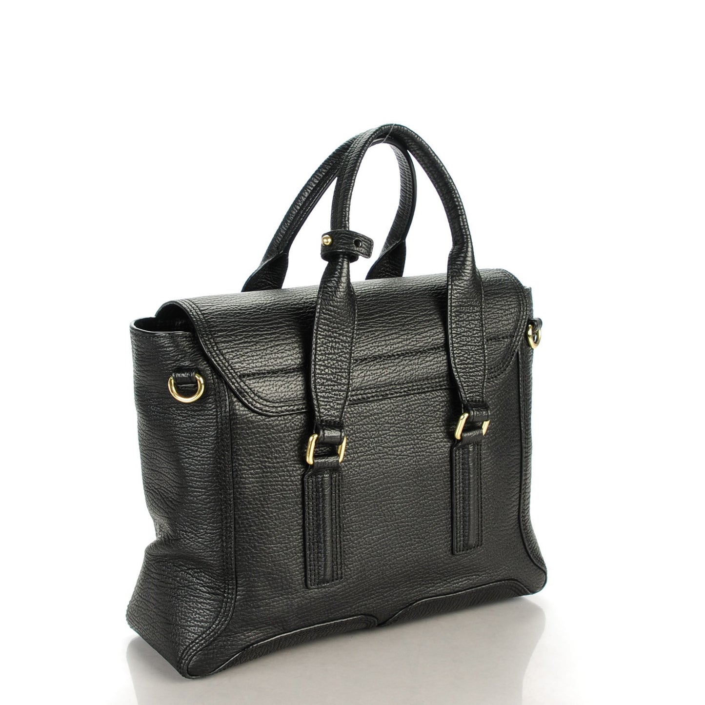 3.1 Textured Calfskin Medium Pashli Satchel Black