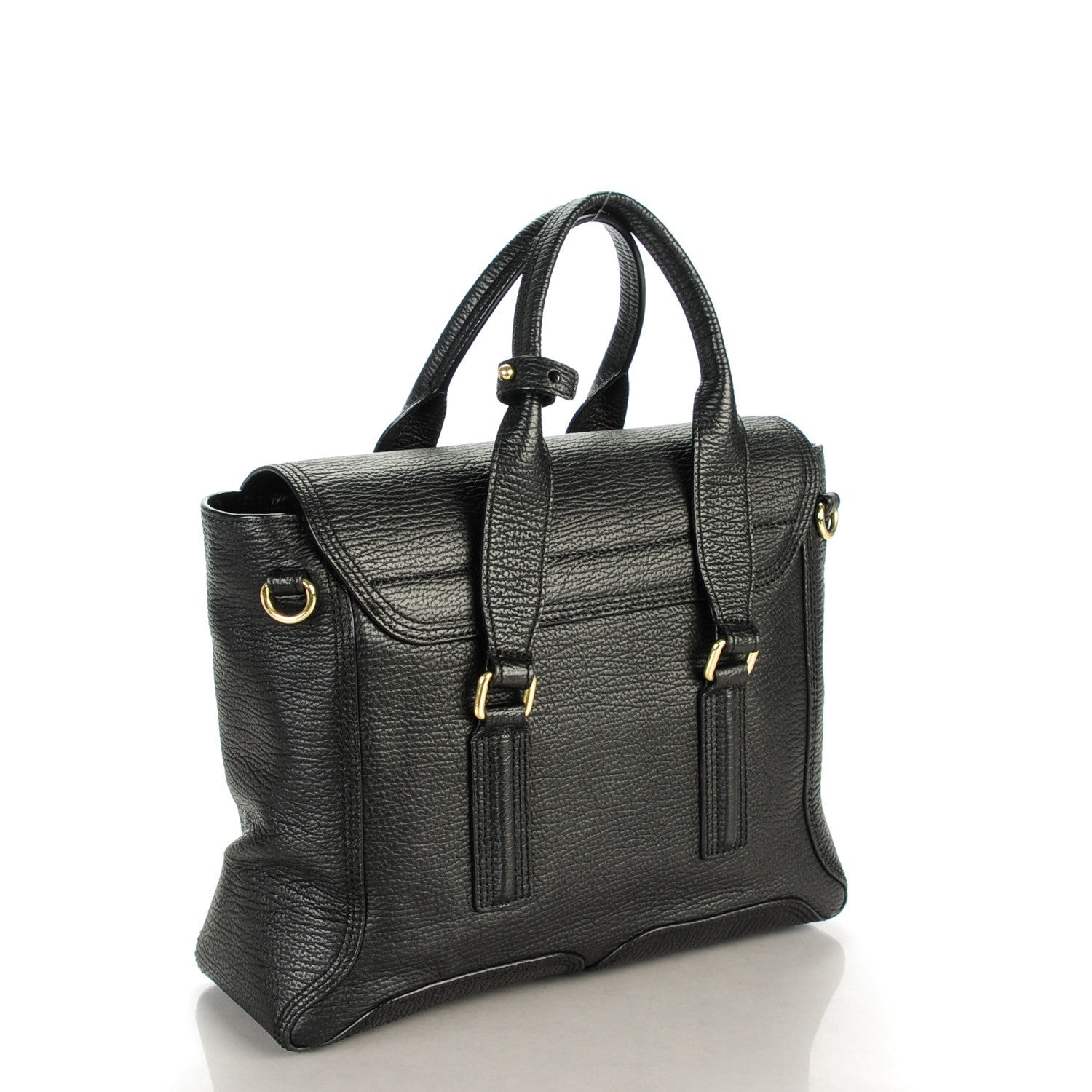 3.1 Phillip Lim 3.1 Textured Calfskin Medium Pashli Satchel Black 3 of 7