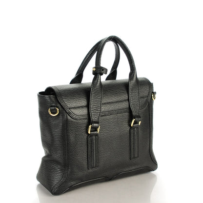 3.1 Phillip Lim 3.1 Textured Calfskin Medium Pashli Satchel Black 3 of 7