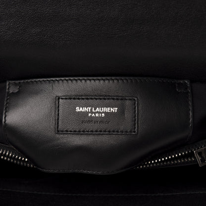 Saint Laurent Sheepskin Matelasse Chevron Monogram Large College Satchel Black 6 of 10