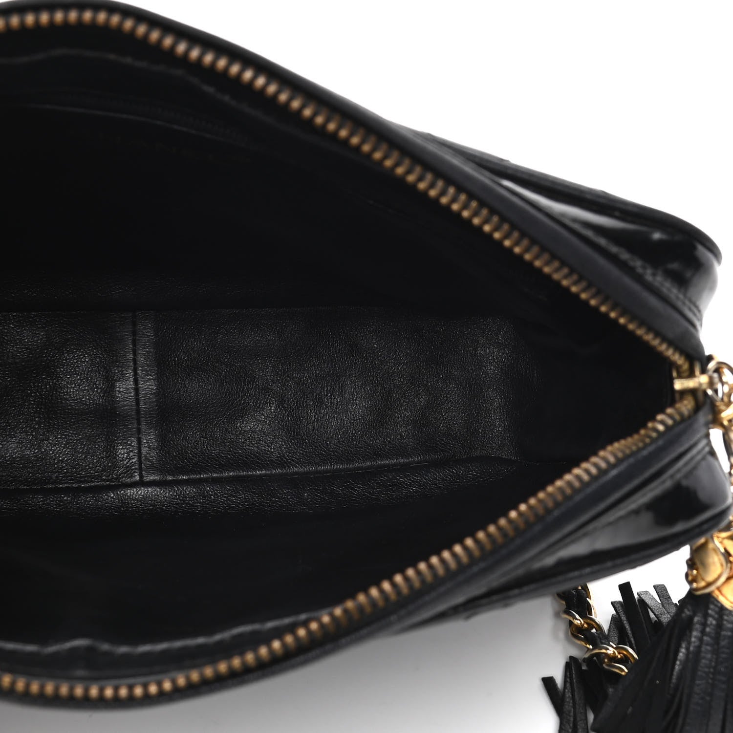 Chanel Patent Quilted Tassel Camera Case Black 4 of 6