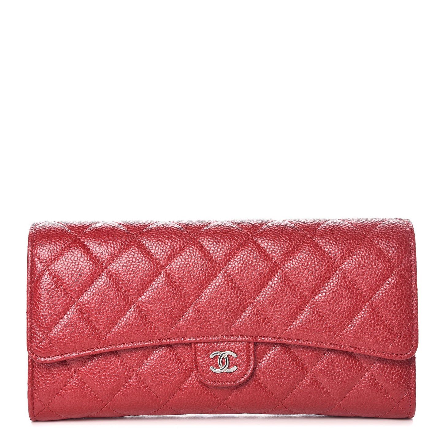 Caviar Quilted Travel Wallet Red